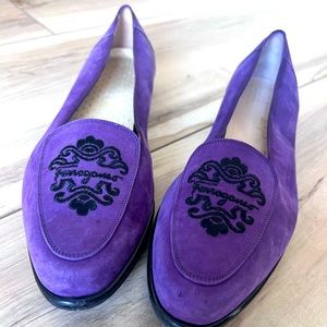 Salvatore Ferragamo purple vintage loafers. Made in Italy. Good condition.